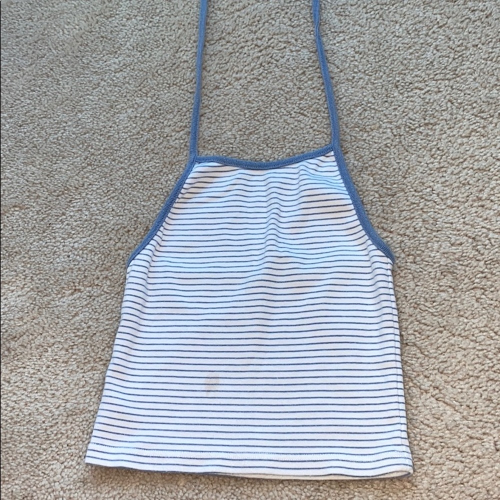Baby blue striped halter top from brandy Melville